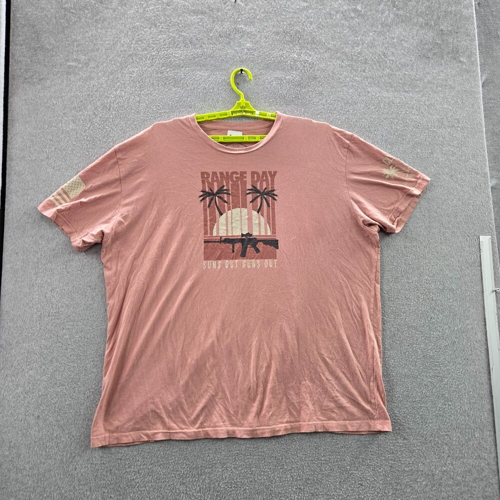 Grunt Style Men Shirt 2XL Pink Graphic Palm Trees Grunge Short Sleeve Logo
